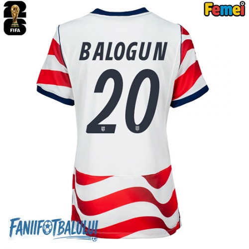 Statele Unite Folarin Balogun #20 Echipament de Fotbal Replică Mondial 2026 Femei Acasa Statele Unite Folarin Balogun #20 Echipament de Fotbal Replică Mondial 2026 Femei Acasa